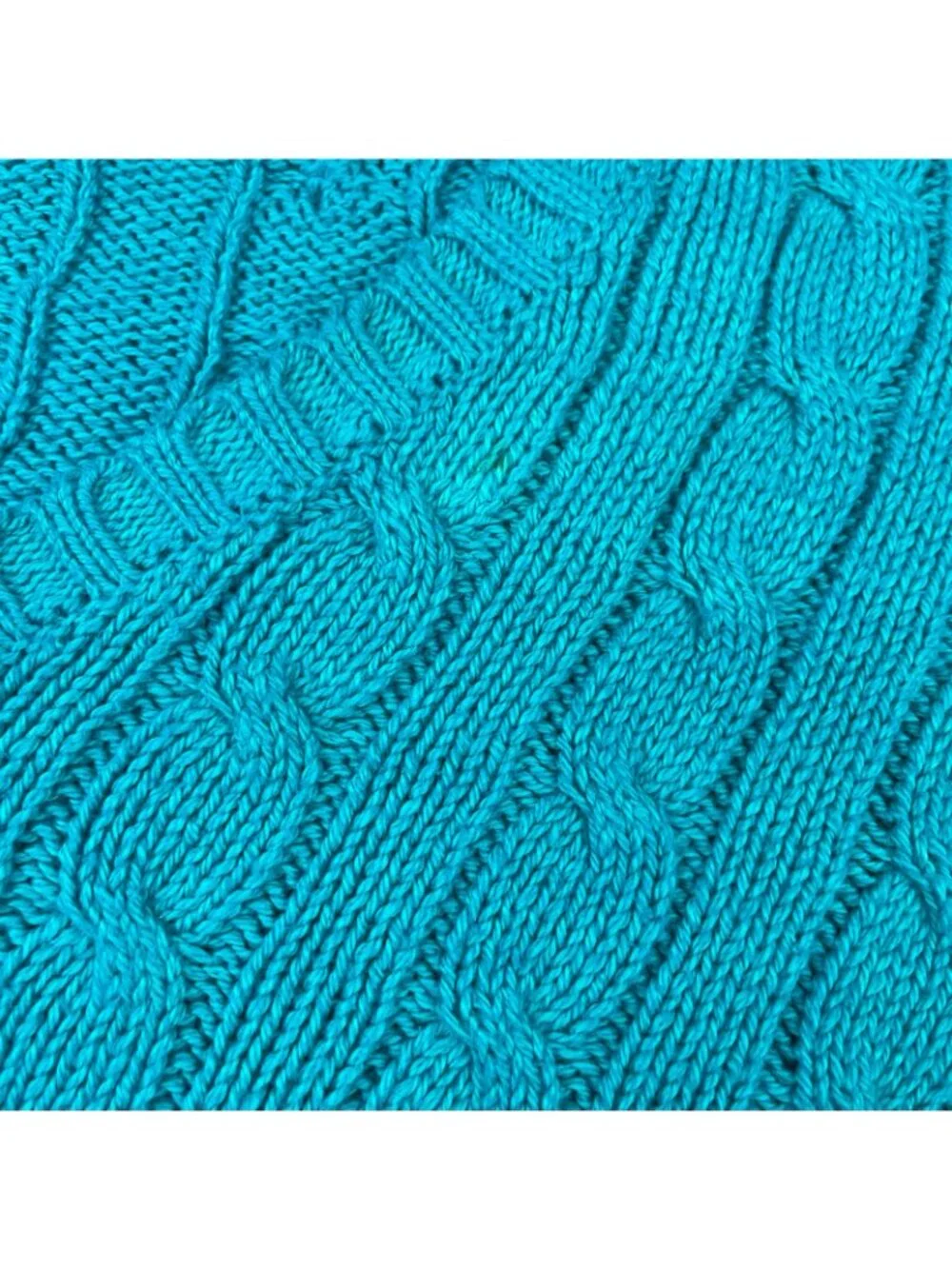 VTG Polo Ralph Lauren Men's 100% Cotton Cable-Knit V-Neck Sweater Teal • Large